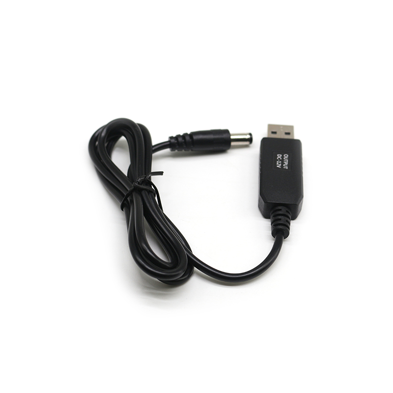 USB to 5V to 9V Step up USB Boost Convert Cables DC Jack 5.5mm 2.1mm Barrel Connector 90 Degree Boost DC Cables
