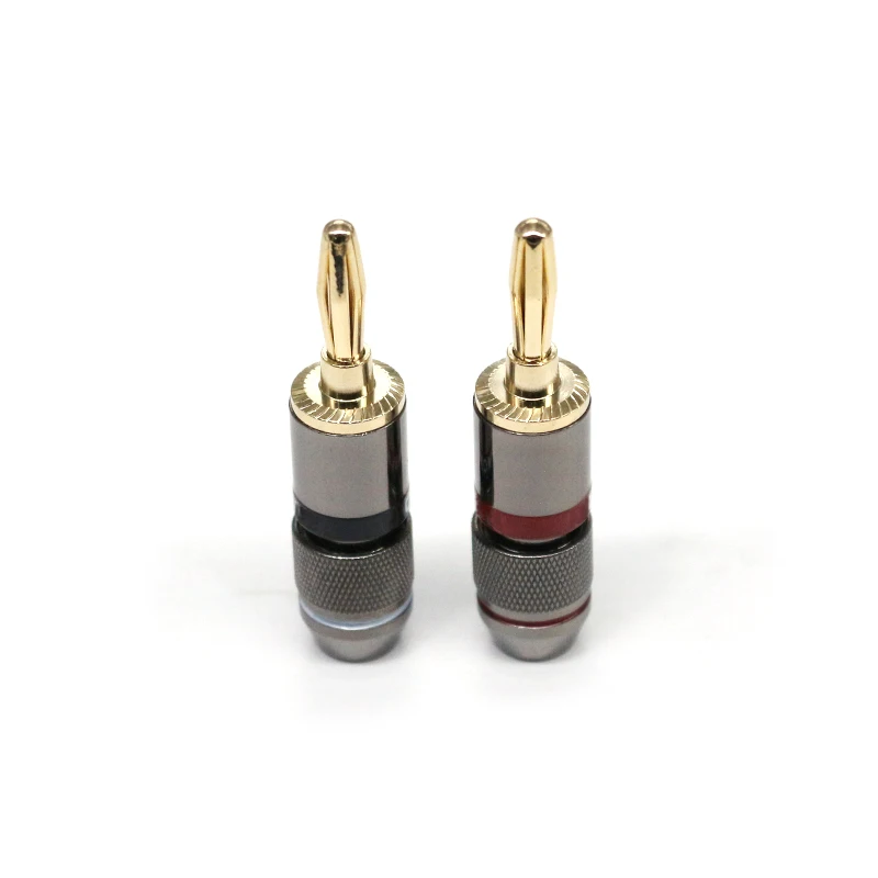 Professional Grade Audio Connectors Gold Plated Pin Adapters Oxygen-free Copper Banana Plugs for Instrument Guitar Cable
