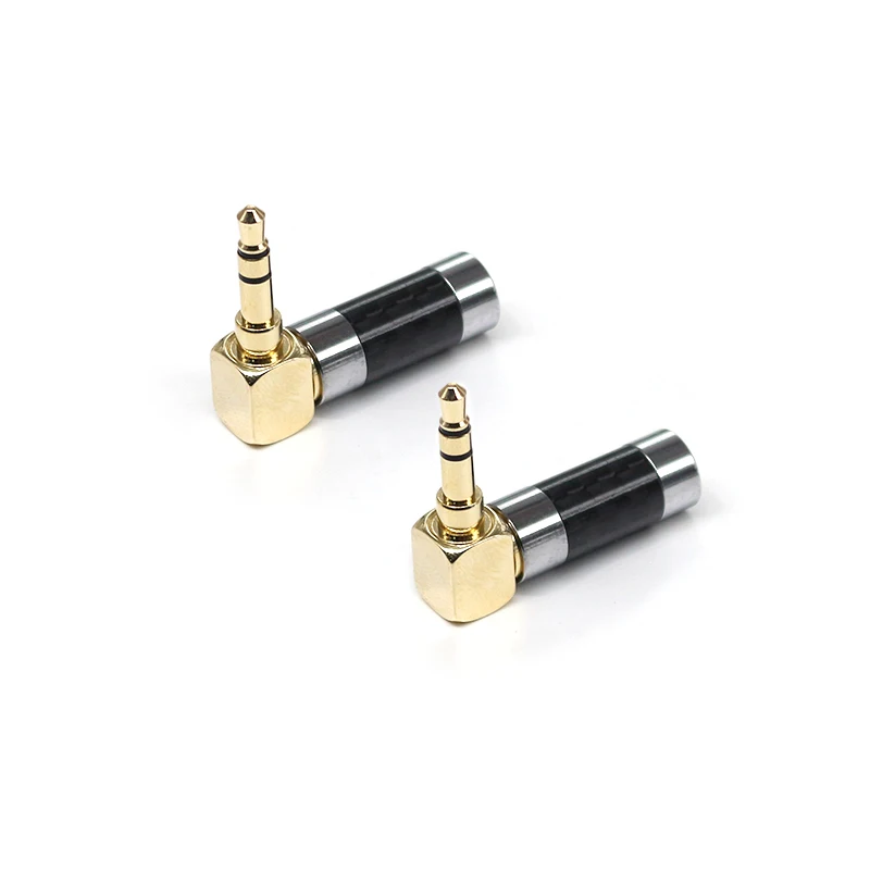 3.5mm Audio Connectors Plug 1/8" Stereo Audio Plugs Gold Plated Black Carbon Fiber 3.5 mm Earphone Headphone Connectors
