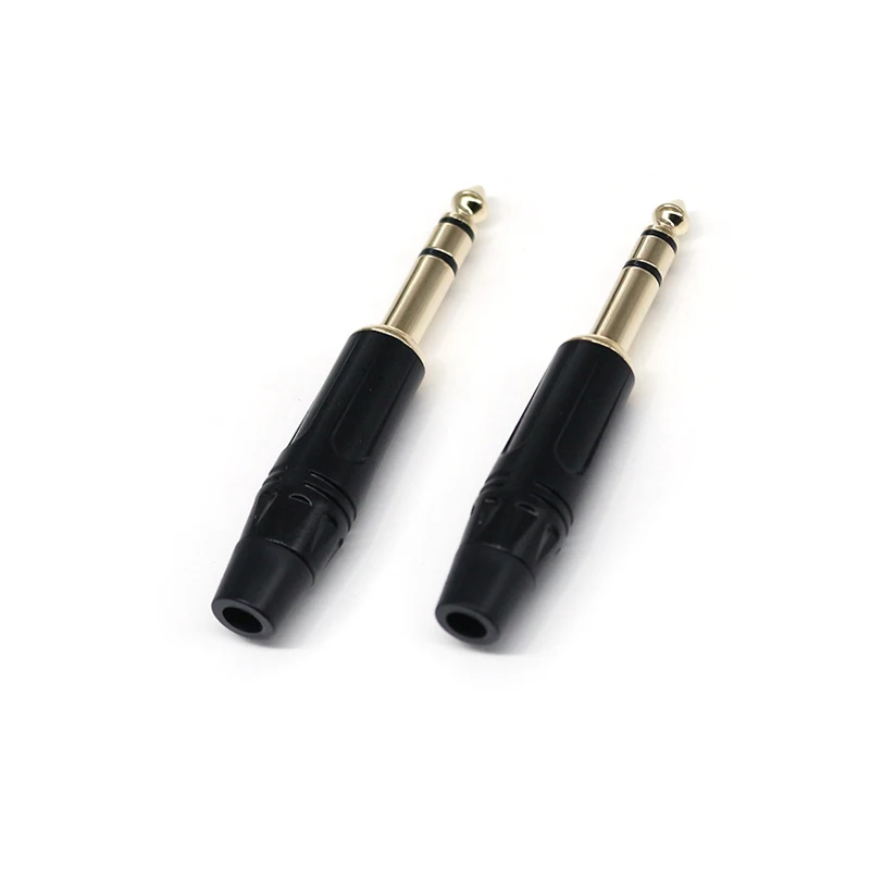 Good Quality Audio Connectors 6.35mm 1/4" TRS Male Plug Straight Cable Connectors Gold Plated Microphone Connectors Audio Plugs