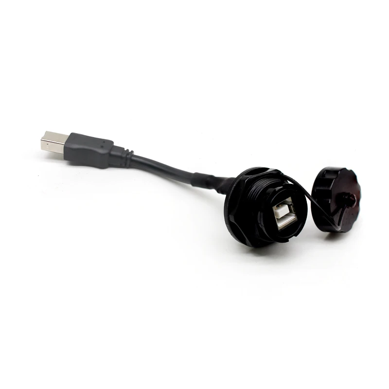 Good Quality Waterproof USB B Male Plug to USB B Female Jack Socket Cables Panel Mount Type B Power Extension Cables for Printer