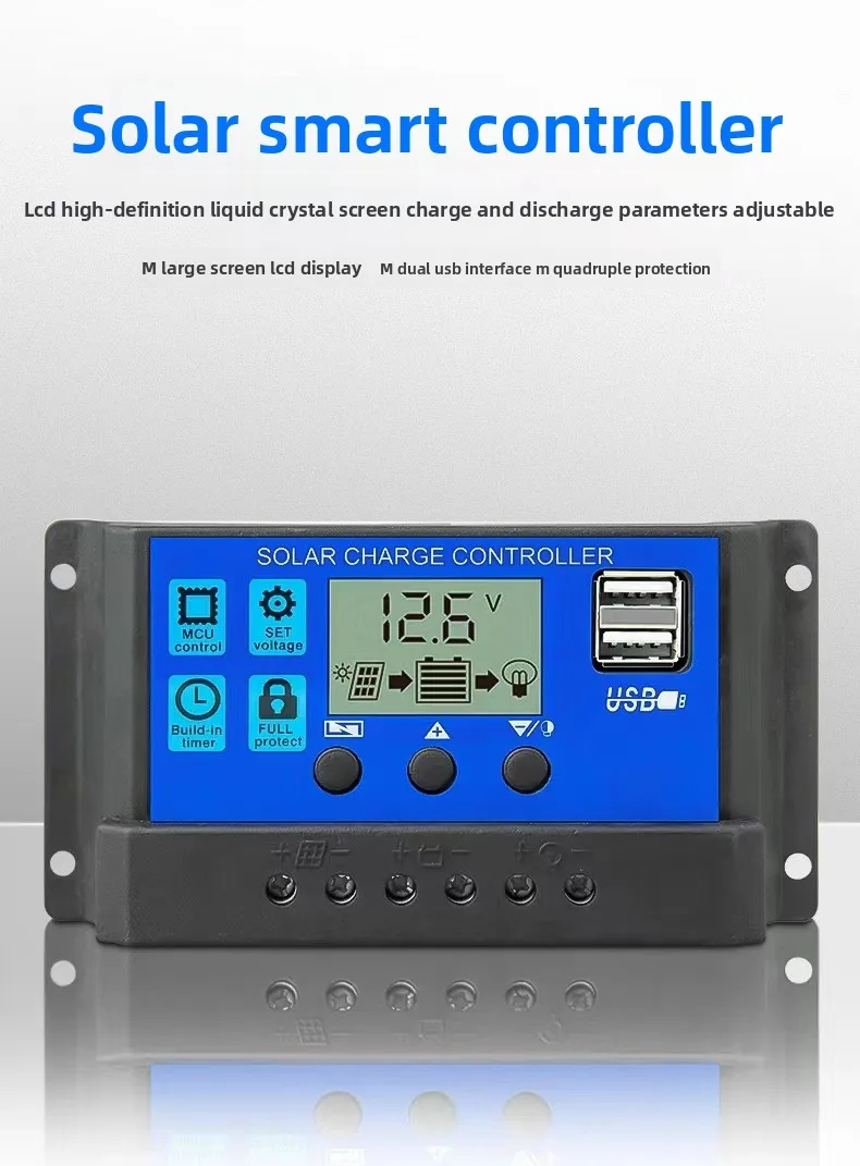 12V/24V 10-30A Fully Automatic Universal Solar Charge Controller for Photovoltaic Panels