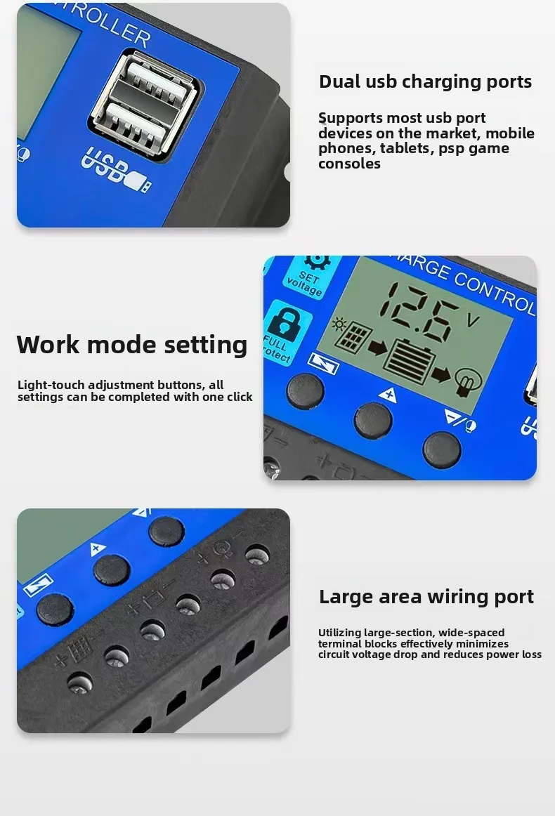 12V/24V 10-30A Fully Automatic Universal Solar Charge Controller for Photovoltaic Panels