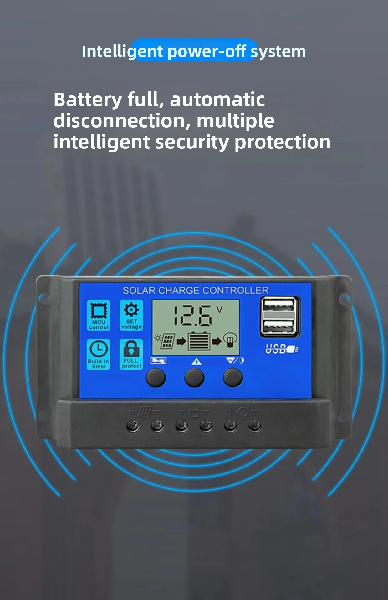 12V/24V 10-30A Fully Automatic Universal Solar Charge Controller for Photovoltaic Panels