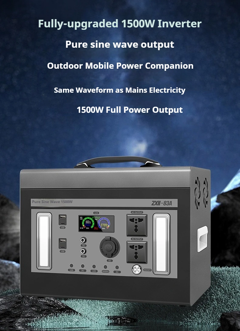 Portable Power Station DIY Kit Pure Sine Wave Inverter 12V/24V to 220V 300W Energy Storage Case for Outdoor Emergency
