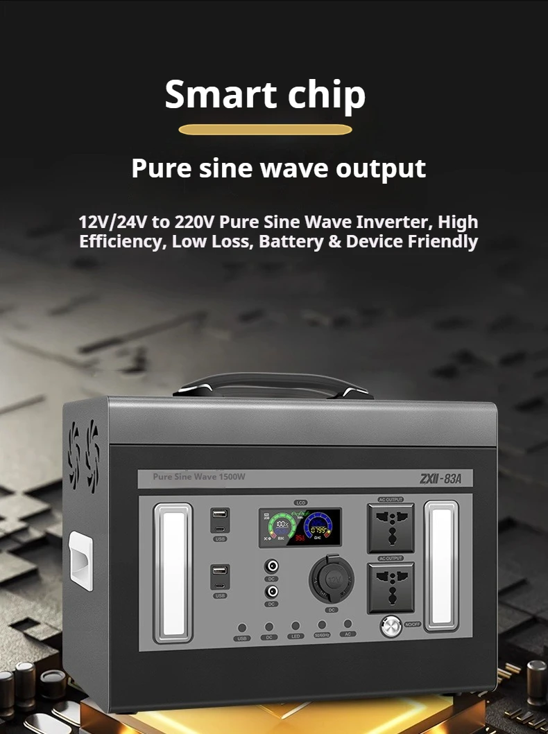 Portable Power Station DIY Kit Pure Sine Wave Inverter 12V/24V to 220V 300W Energy Storage Case for Outdoor Emergency