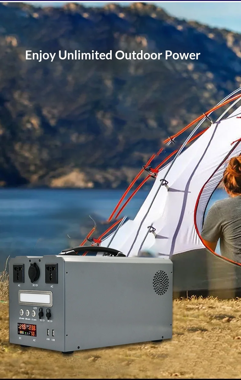 1500W Pure Sine Wave Portable Power Station Inverter Kit 12V/24V DC to 220V AC Outdoor Energy Storage Chassis Shell
