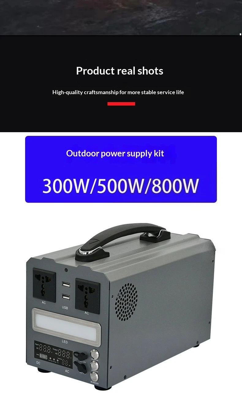 1500W Pure Sine Wave Portable Power Station Inverter Kit 12V/24V DC to 220V AC Outdoor Energy Storage Chassis Shell