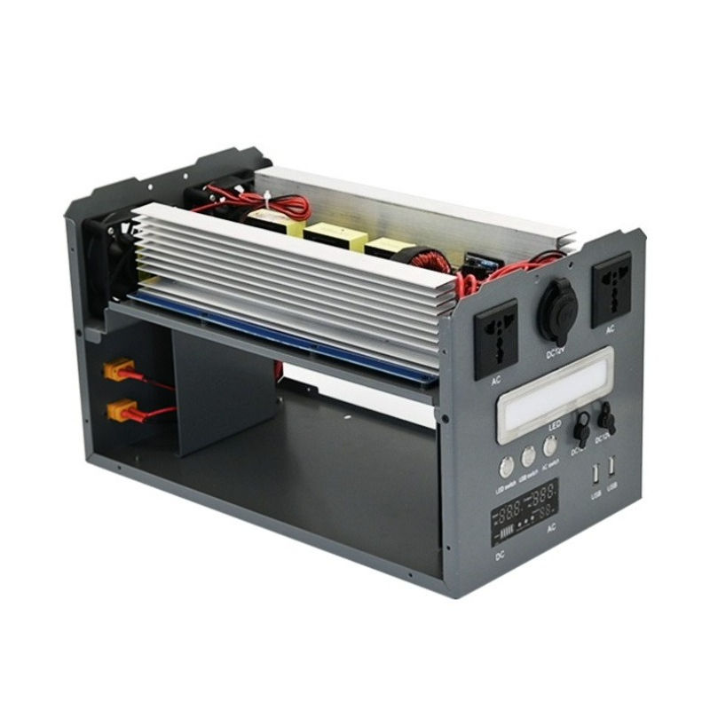 1500W Pure Sine Wave Portable Power Station Inverter Kit 12V/24V DC to 220V AC Outdoor Energy Storage Chassis Shell
