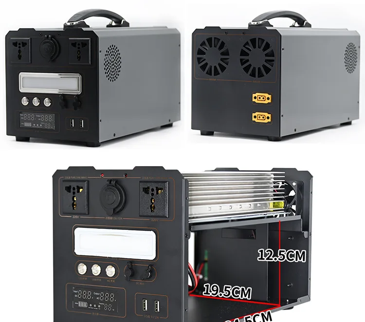 Portable Power Station DIY Kit Pure Sine Wave Inverter 12V/24V-220V 300W-3000W Solar Energy Storage System Kit Withoout Battery