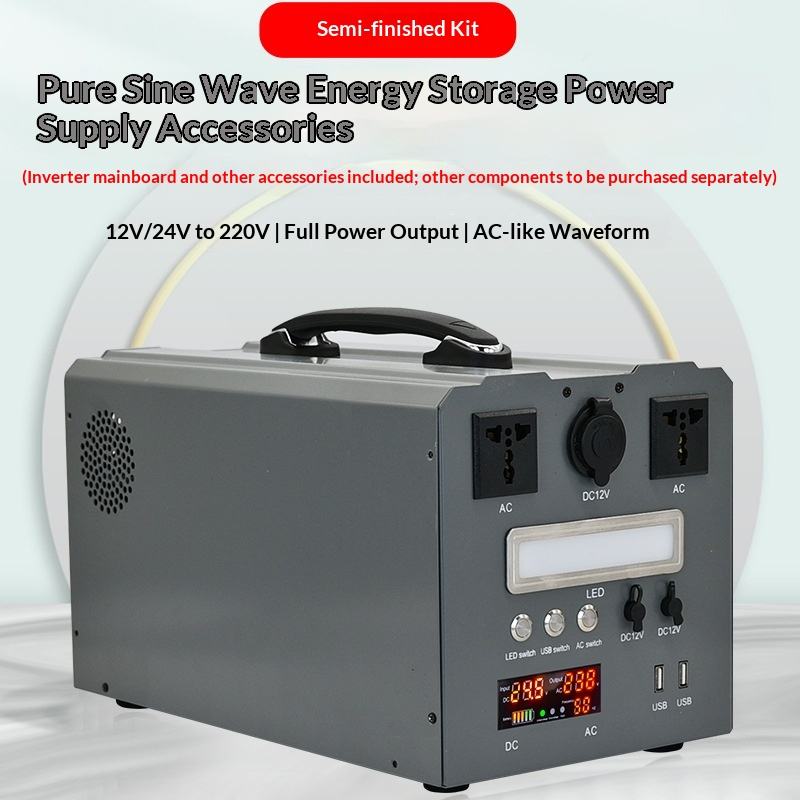 Portable Power Station DIY Kit Pure Sine Wave Inverter 12V/24V-220V 300W-3000W Solar Energy Storage System Kit Withoout Battery