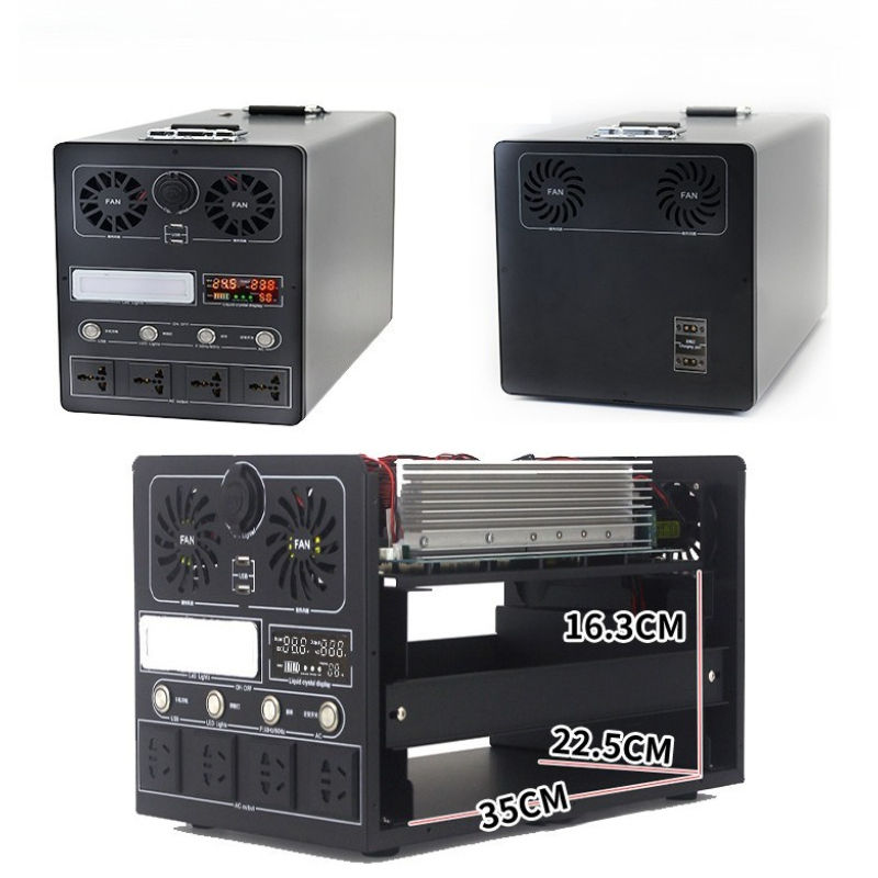 Portable Power Station DIY Kit Pure Sine Wave Inverter 12V/24V-220V 300W-3000W Solar Energy Storage System Kit Withoout Battery
