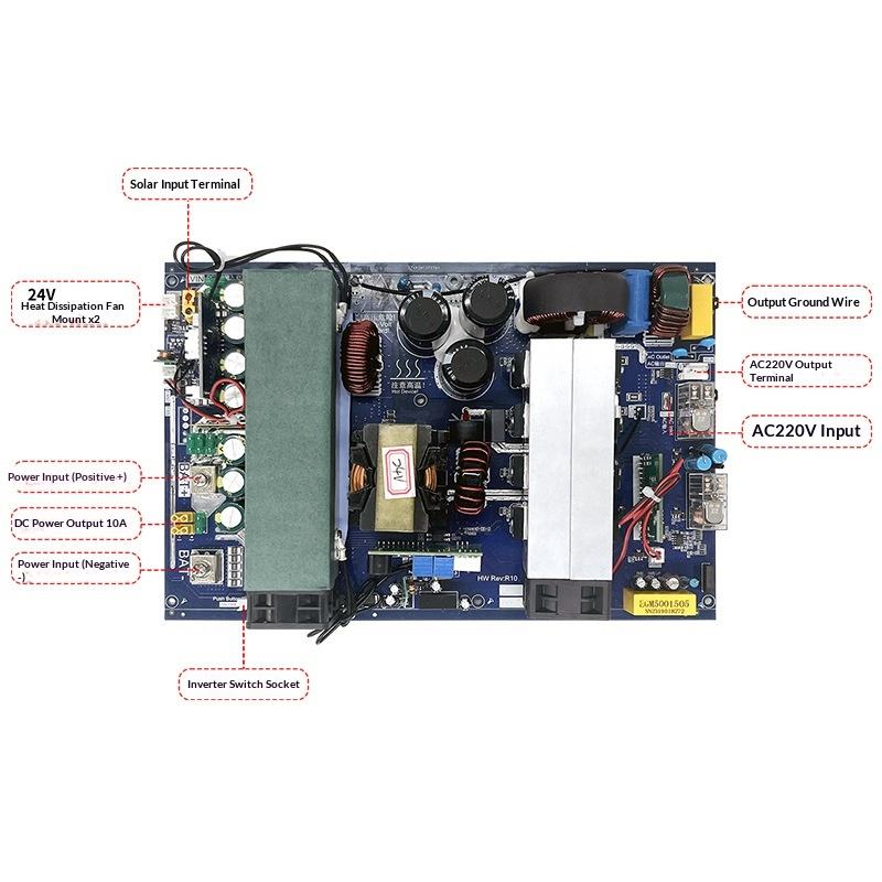 Bidirectional Inverter Charger 3000W 5000W 24V to 220V Solar Inverter with MPPT 50A UPS Function