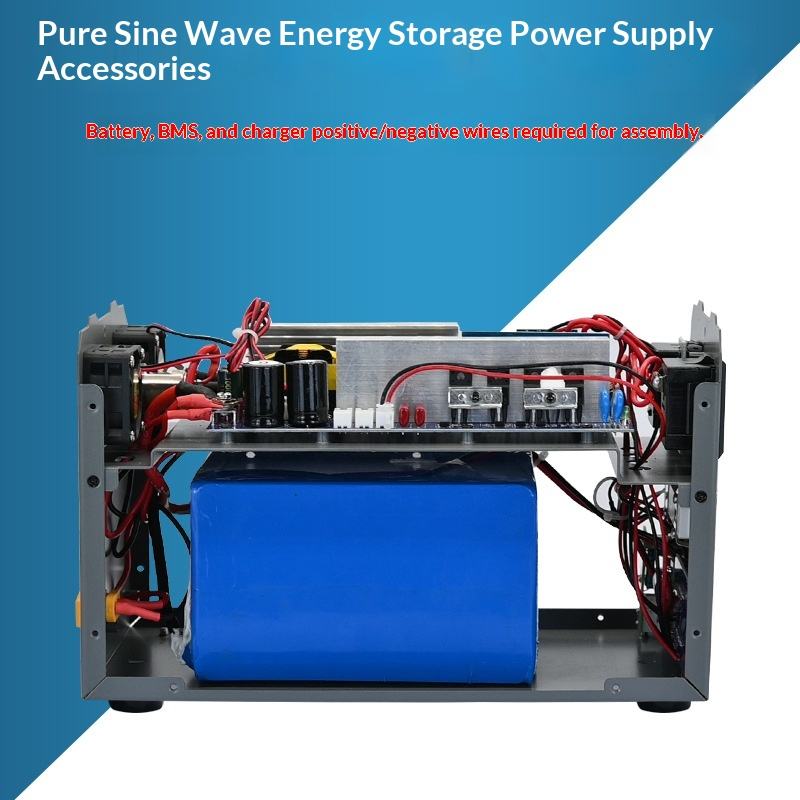 2500W Portable Power Station DIY Kit Pure Sine Wave Inverter 12V 24V to 220V Outdoor Energy Storage Case with Digital Display