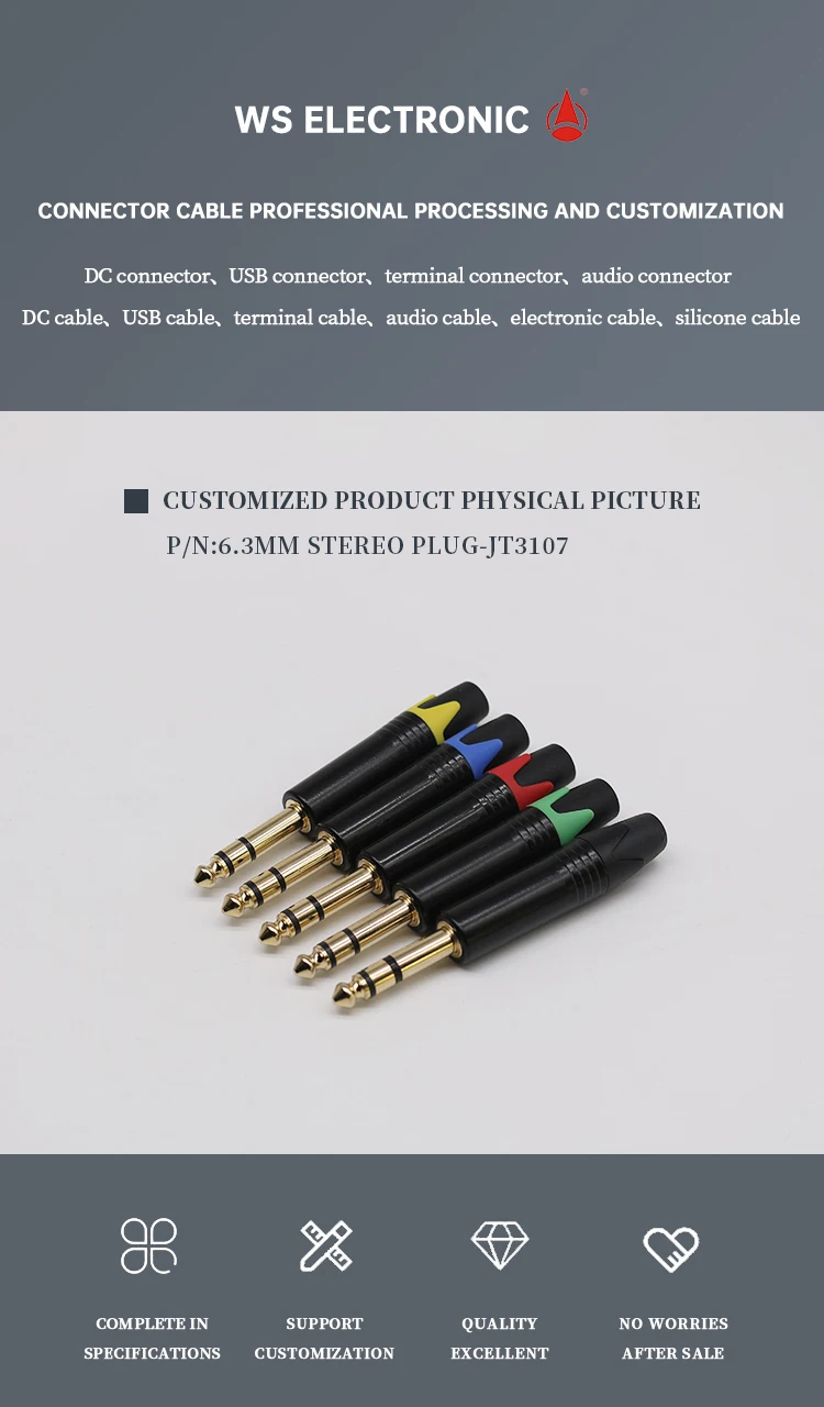 DXZP SC 3p Full Copper Gold-Plated Audio Connectors XLR Male Plugs Microphone Connectors Audio Jack for Balance Audio Cables