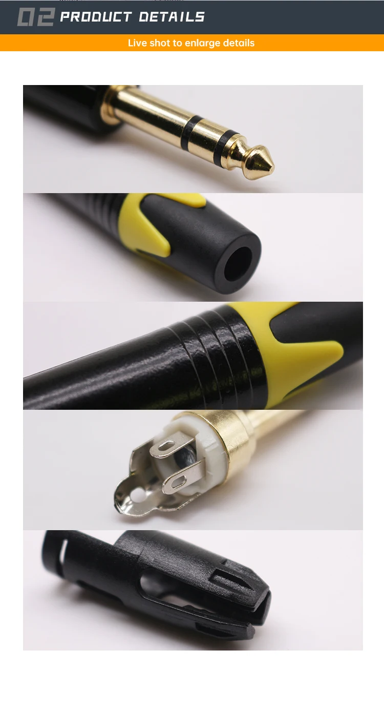 DXZP SC 3p Full Copper Gold-Plated Audio Connectors XLR Male Plugs Microphone Connectors Audio Jack for Balance Audio Cables