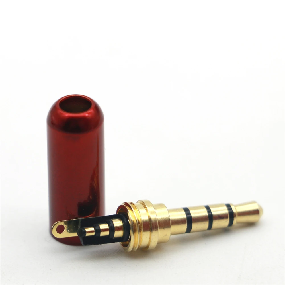 High Quality Wholesale Custom Cheap 6Pcs 4 Pole 3.5mm Male Repair Headphone Stereo Jack Plug Metal Audio Stereo Plug