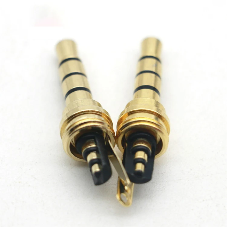 High Quality Wholesale Custom Cheap 6Pcs 4 Pole 3.5mm Male Repair Headphone Stereo Jack Plug Metal Audio Stereo Plug