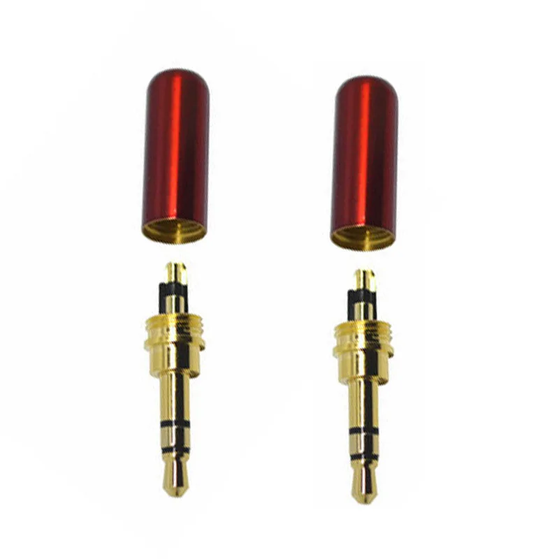 High Quality Wholesale Custom Cheap 6Pcs 4 Pole 3.5mm Male Repair Headphone Stereo Jack Plug Metal Audio Stereo Plug