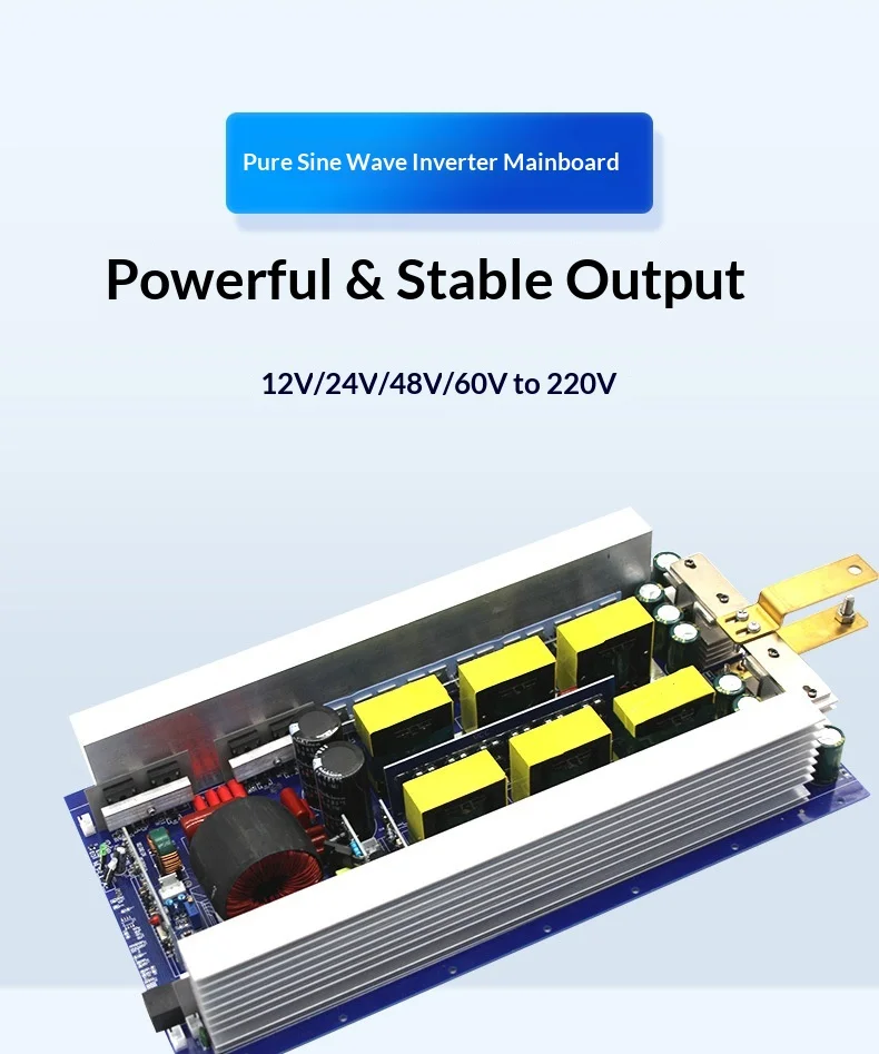 Factory Price Pure Sine Wave Inverter Mainboard 12V/24V/48V to 220V 1500W-3000W DC to AC Power Converter Bare Board