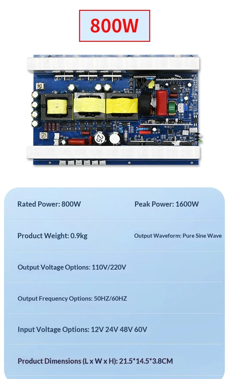 Factory Price Pure Sine Wave Inverter Mainboard 12V/24V/48V to 220V 1500W-3000W DC to AC Power Converter Bare Board