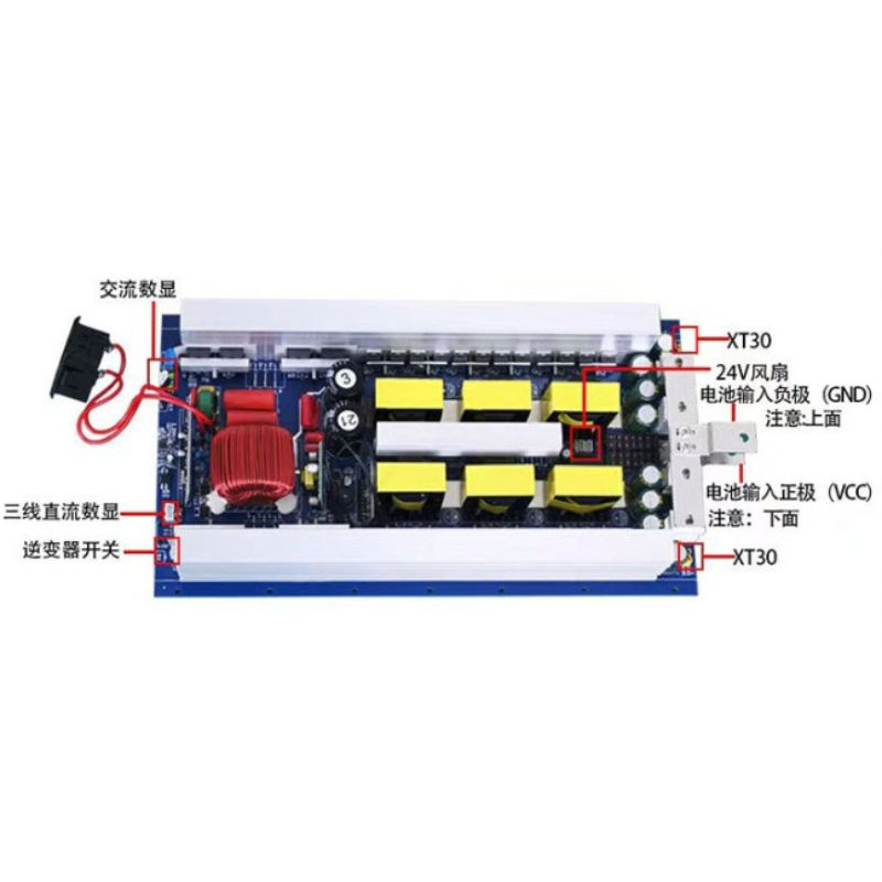 Pure Sine Wave Inverter Board 110V 60Hz DC 12V/24V/48V to AC 300W-2500W Solar Power Inverter PCB for Lithium Battery