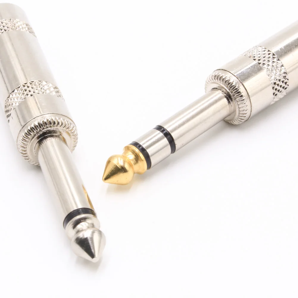 Full Metal 6.35mm 1/4 Mono Jack Plugs Electrical Adapter Phone Plugs 6.35mm Mono Audio Plugs 1/8" Audio Connectors Adapter