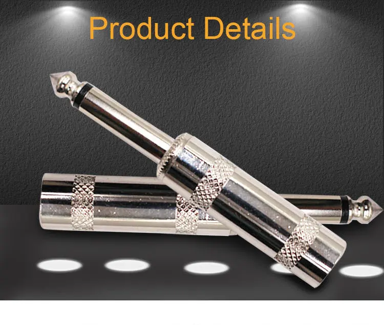Full Metal 6.35mm 1/4 Mono Jack Plugs Electrical Adapter Phone Plugs 6.35mm Mono Audio Plugs 1/8" Audio Connectors Adapter