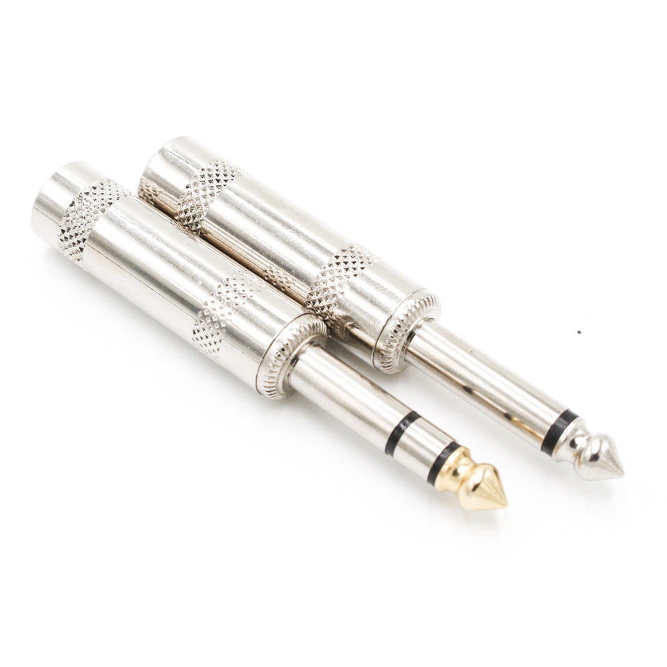 Full Metal 6.35mm 1/4 Mono Jack Plugs Electrical Adapter Phone Plugs 6.35mm Mono Audio Plugs 1/8" Audio Connectors Adapter