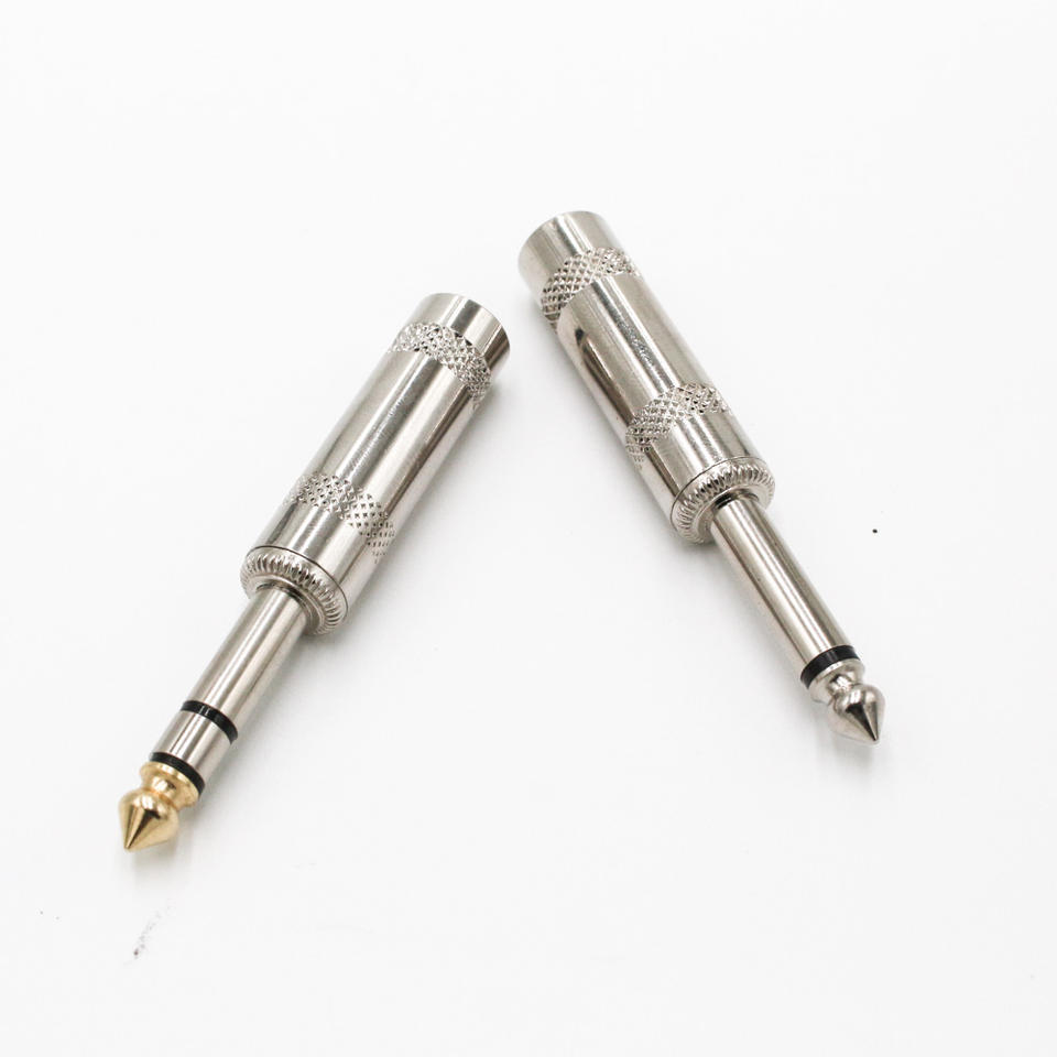 Full Metal 6.35mm 1/4 Mono Jack Plugs Electrical Adapter Phone Plugs 6.35mm Mono Audio Plugs 1/8" Audio Connectors Adapter
