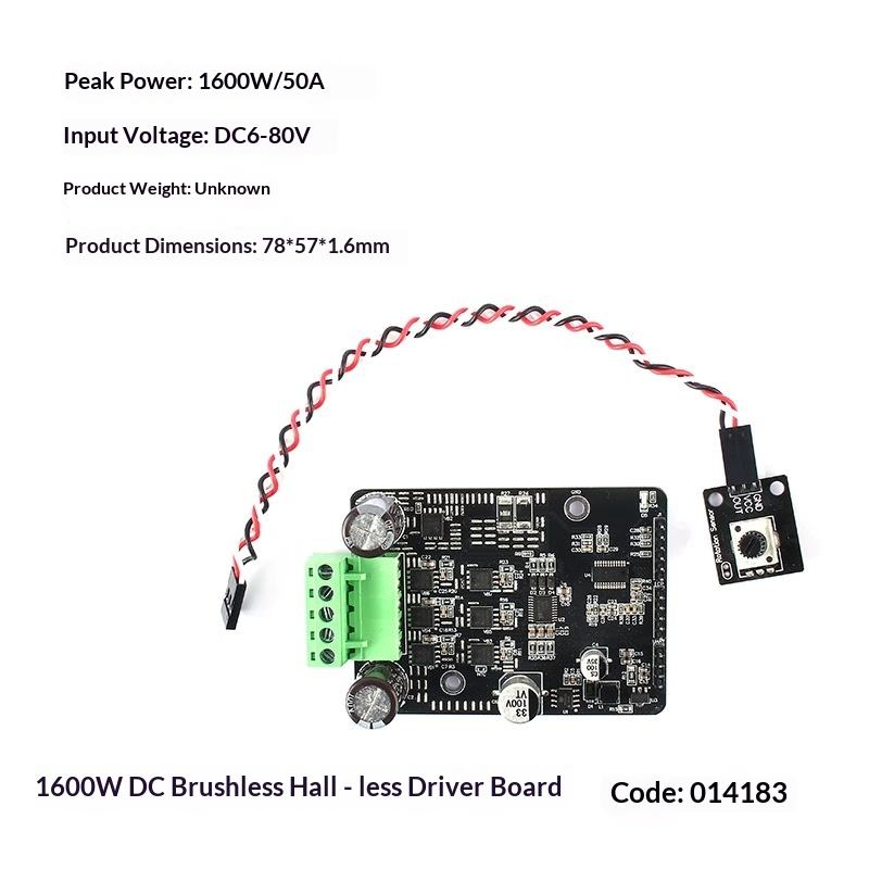 DC Motor Speed Controller Board 1600W 6-80V Analog Speed Regulator with Potentiometer Heatsink for Brush Motor Fans Drive Powers
