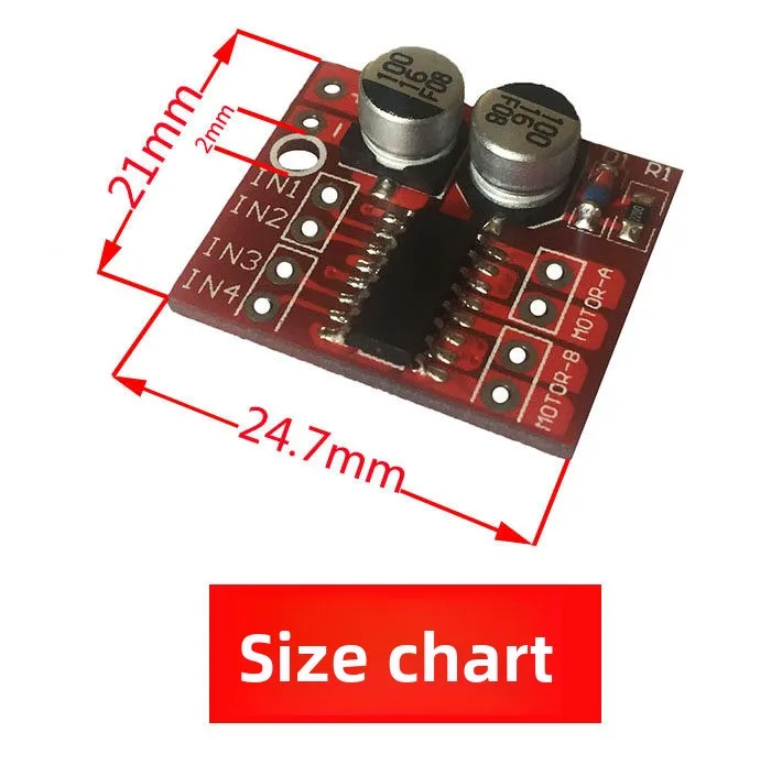 2-Way DC Motor Driver Module Forward-Reverse PWM Speed Control Dual H-Bridge Stepper Motor Mini L298N Model A20