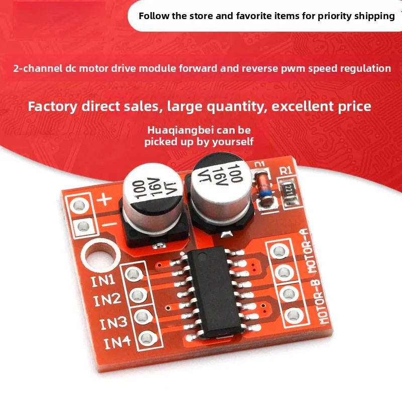 2-Way DC Motor Driver Module Forward-Reverse PWM Speed Control Dual H-Bridge Stepper Motor Mini L298N Model A20