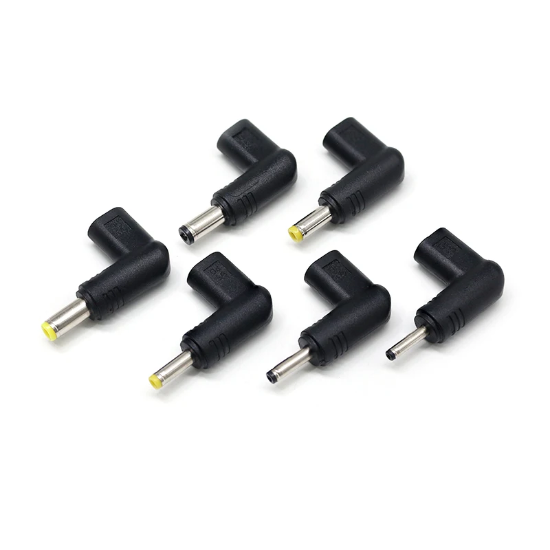 USB 3.0 Type C To 5.5X2.5 5.5X2.1 4.8X1.7 4.0X1.7 3.5X1.35 3.5X1.1 Male Dc Power Plug 90 Degree Angle L Shaped DC Converters