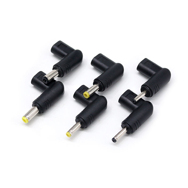 USB 3.0 Type C To 5.5X2.5 5.5X2.1 4.8X1.7 4.0X1.7 3.5X1.35 3.5X1.1 Male Dc Power Plug 90 Degree Angle L Shaped DC Converters