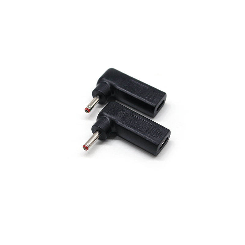 USB 3.0 Type C To 5.5X2.5 5.5X2.1 4.8X1.7 4.0X1.7 3.5X1.35 3.5X1.1 Male Dc Power Plug 90 Degree Angle L Shaped DC Converters