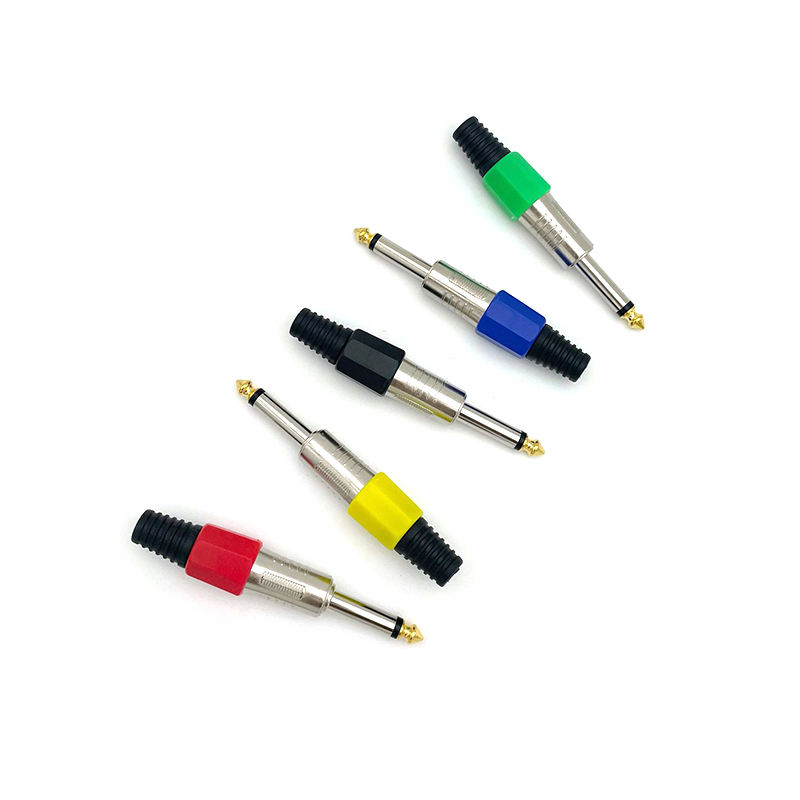 Factory Sale 6.35MM 1/4 Inch TS Mono Male Connector Plug OFC Copper Gold Plated for Electrical Guitar Mixer Speaker Audio Cable