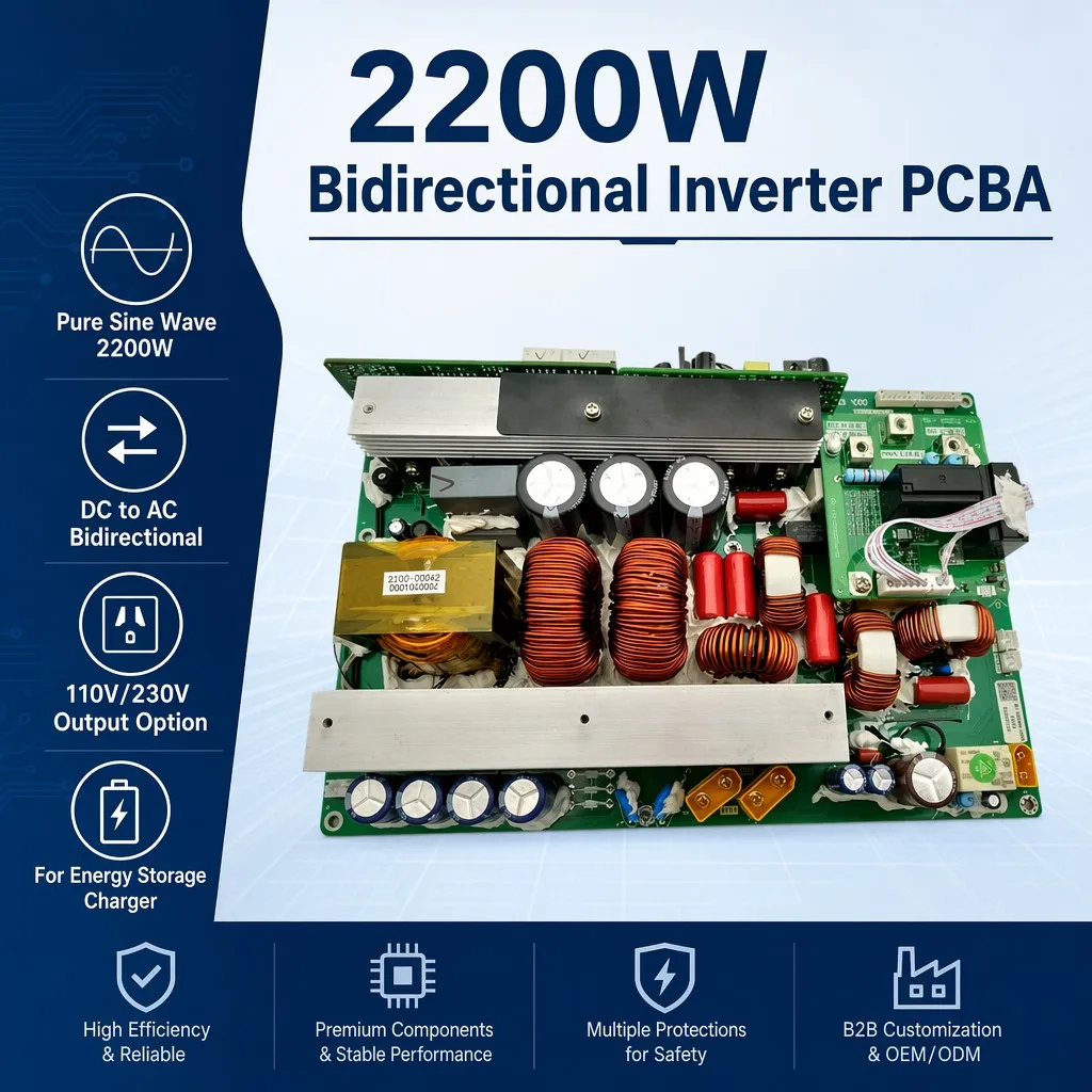 OEM ODM Custom Bidirectional Inverter Mainboard PCBA Energy Storage Power Control Board Mobile Power Bank PCB Assembly Supplier