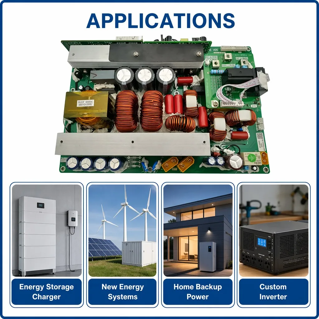 OEM ODM Custom Bidirectional Inverter Mainboard PCBA Energy Storage Power Control Board Mobile Power Bank PCB Assembly Supplier
