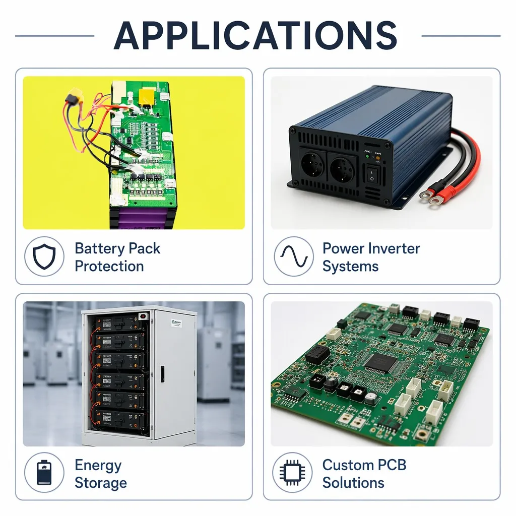 BMS Power Inverter PCBA Board 300W-1500W Double Layer Copper PCB Battery Protection Module for Energy Storage System OEM Custom