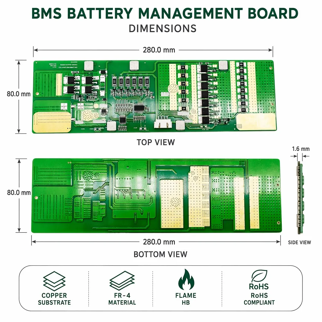 BMS Power Inverter PCBA Board 300W-1500W Double Layer Copper PCB Battery Protection Module for Energy Storage System OEM Custom