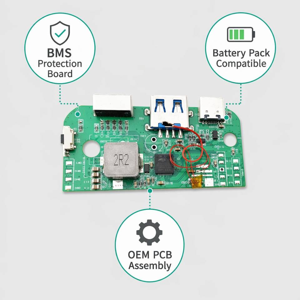 BMS Power Inverter PCBA Board 300W-1500W Double Layer Copper PCB Battery Protection Module for Energy Storage System OEM Custom