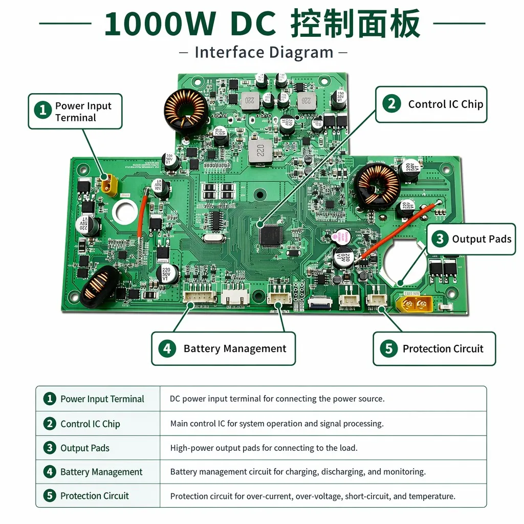Energy Storage Control PCBA Board Double Layer Copper FR-4 V0 Flame PCB for Power Station BMS OEM Custom Design
