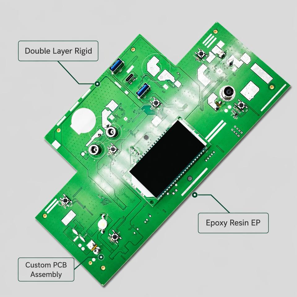 Energy Storage Control PCBA Board Double Layer Copper FR-4 V0 Flame PCB for Power Station BMS OEM Custom Design