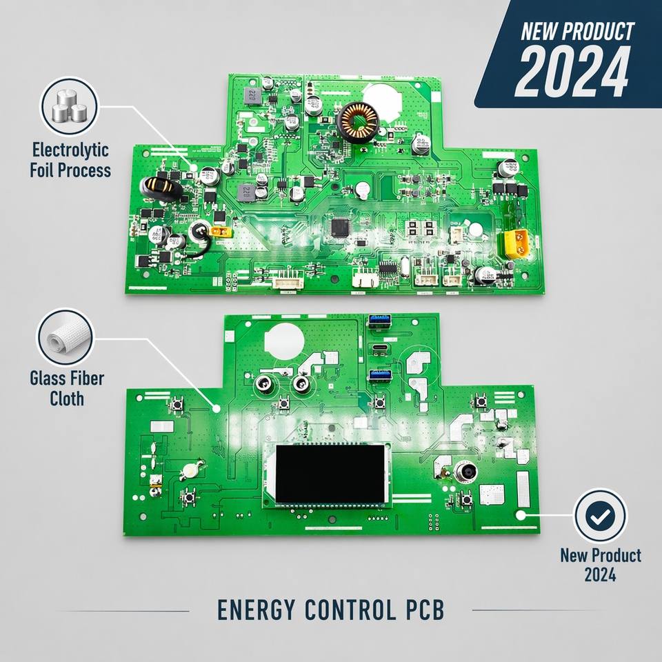 Energy Storage Control PCBA Board Double Layer Copper FR-4 V0 Flame PCB for Power Station BMS OEM Custom Design