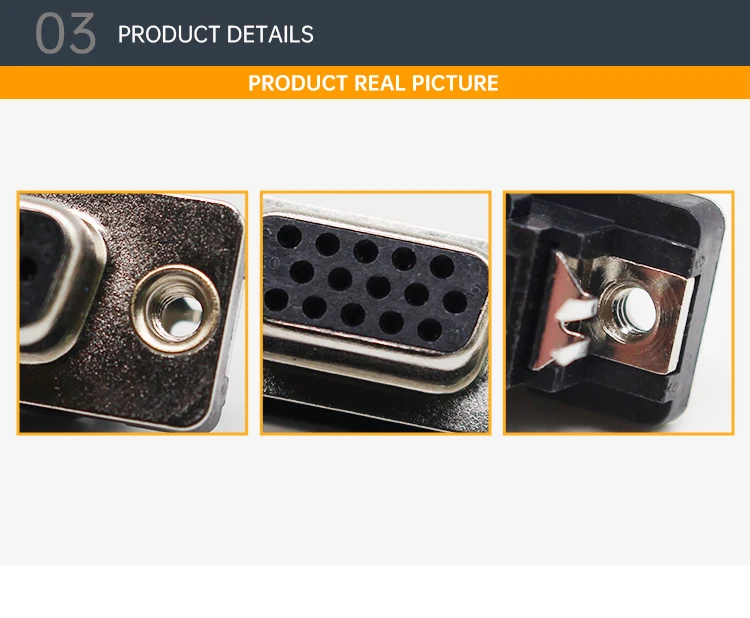 15 Pin D-SUB Female  2 Rows Connector 15P VGA Jack 15Pin Male Solder Crimp D-SUB Connectors VGA SUB-D For Computer Cable