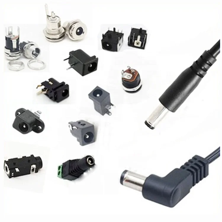 China Factory Solder Type Connectors 5.5*2.1mm Easy Assemble DC Female Socket DC Power Connectors DC Cable Adapter Wire Harness