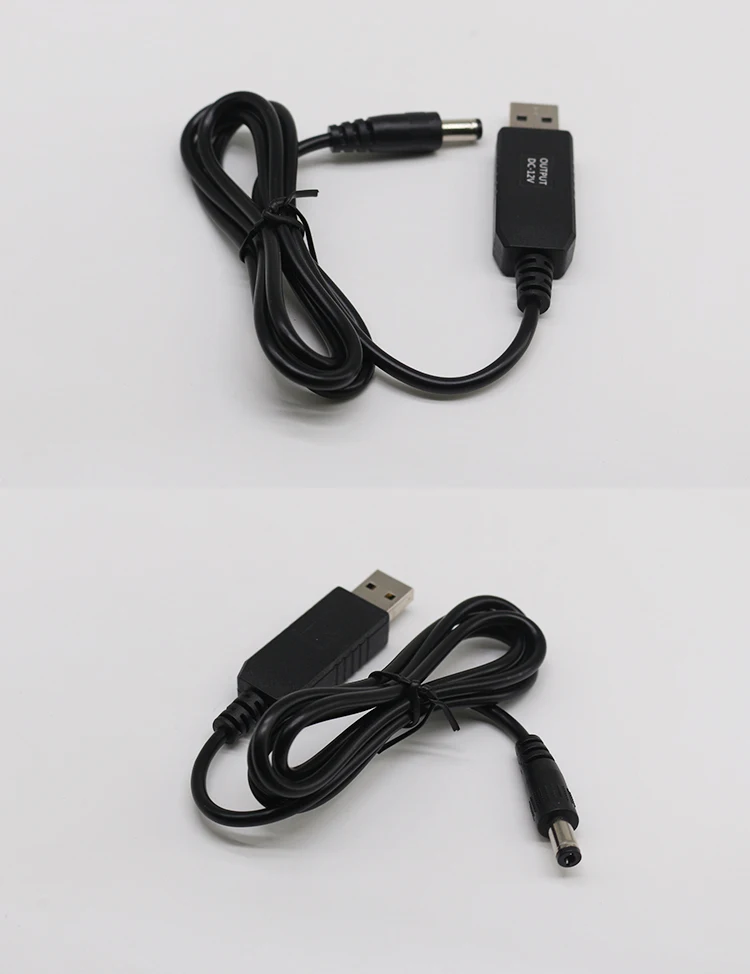 Factory Direct Sale Supply Custom USB Step up 5V to 12V Converter Power Supply DC Cable USB a Male Plug to 5.5*2.1mm Cables