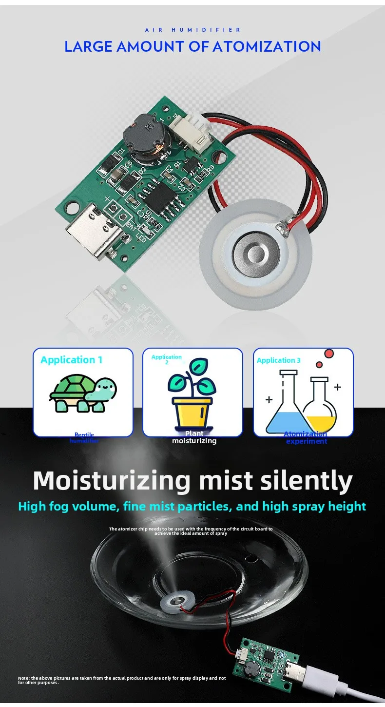 Single-nozzle Atomization Module Humidifier Mainboard Driver Circuit Board Atomizer Water-Heating Blanket Electronic Accessory
