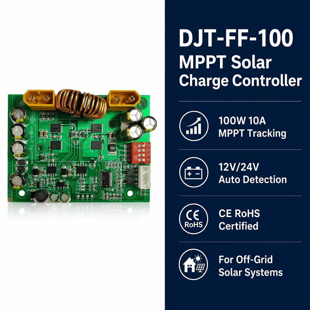 MPPT Solar Charge Controller 10A-60A 12V/24V Smart PV Charging Module PCBA for Off-Grid Solar Panel System with CE RoHS